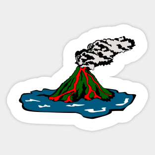 Volcano Island Sticker